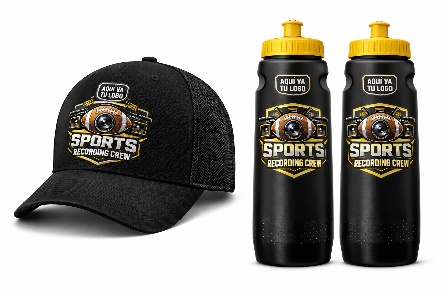 Gorra y botellas Quacktrack (muestra)